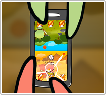 Screenshot with hand guide