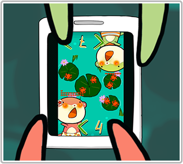 Screenshot with hand guide